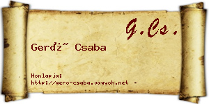 Gerő Csaba névjegykártya