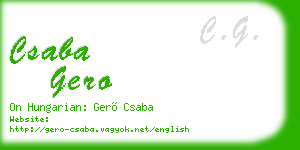 csaba gero business card